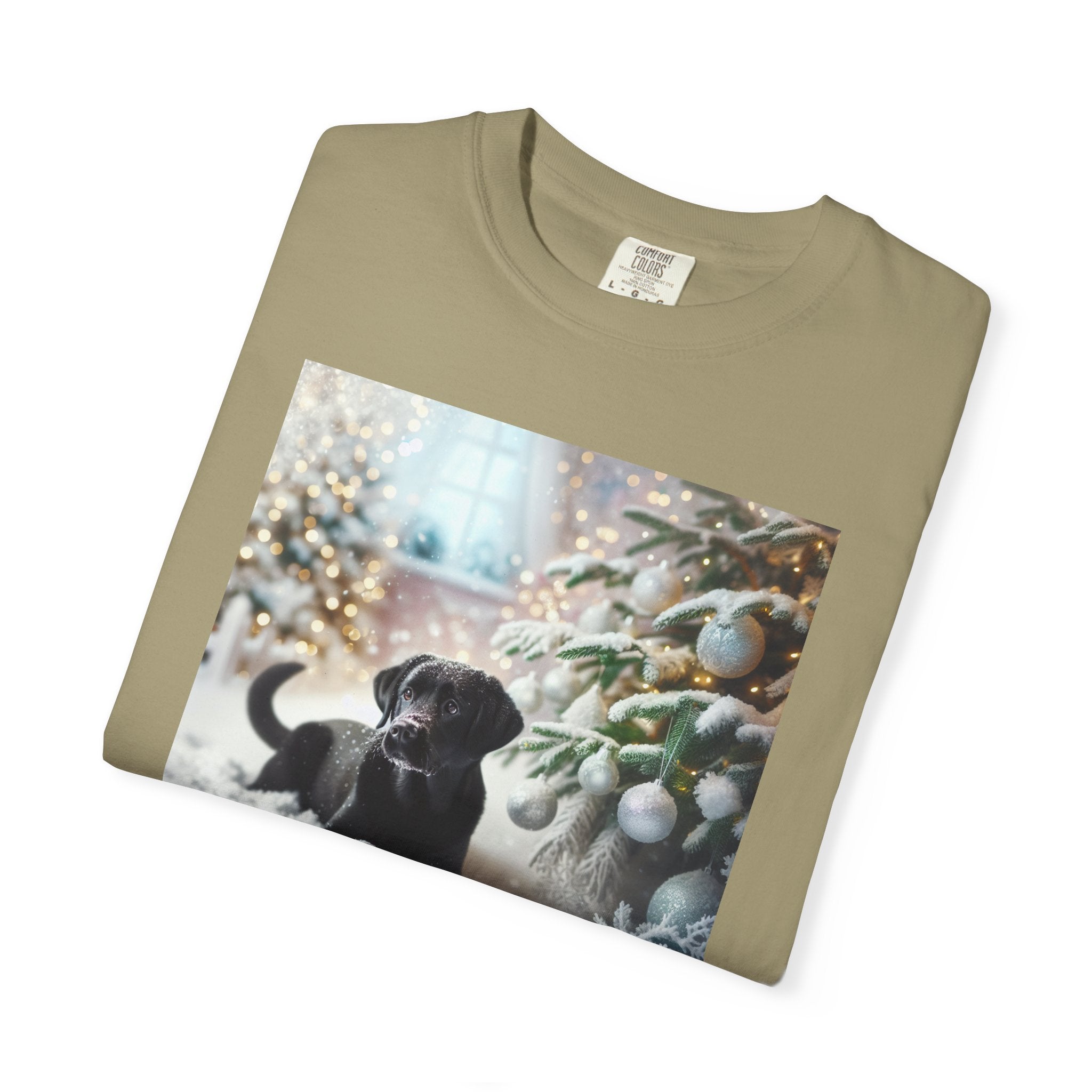 Black Lab Puppy Holiday Unisex Garment-Dyed T-shirt