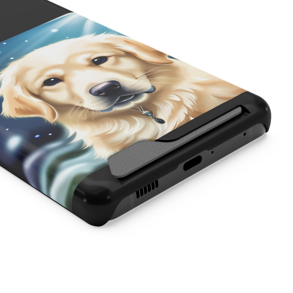 Golden Retriever Stary Night Phone Case with Card Holder