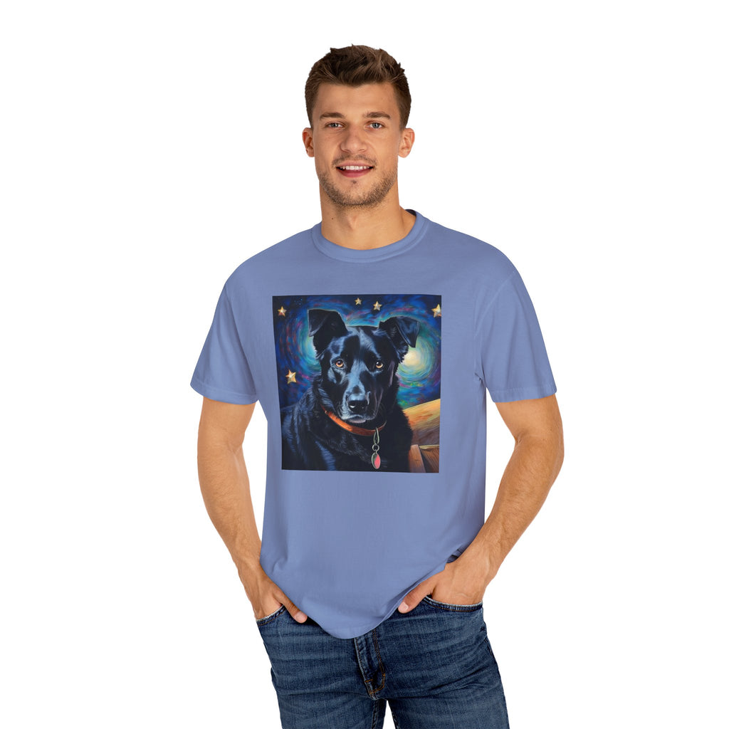 Black Shepherd Lab Stary Night Unisex Garment-Dyed T-shirt