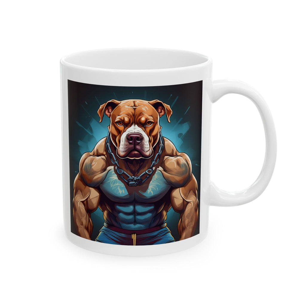 Pitbull Body Builder Ceramic Mug, (11oz, 15oz)