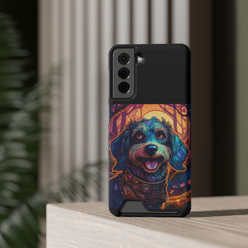 Dachshund Steampunk Phone Case with Card Holder