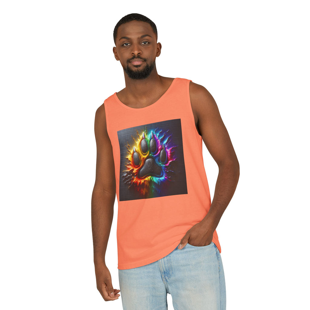 Electric Rainbow Dog Paw Unisex Tank Top
