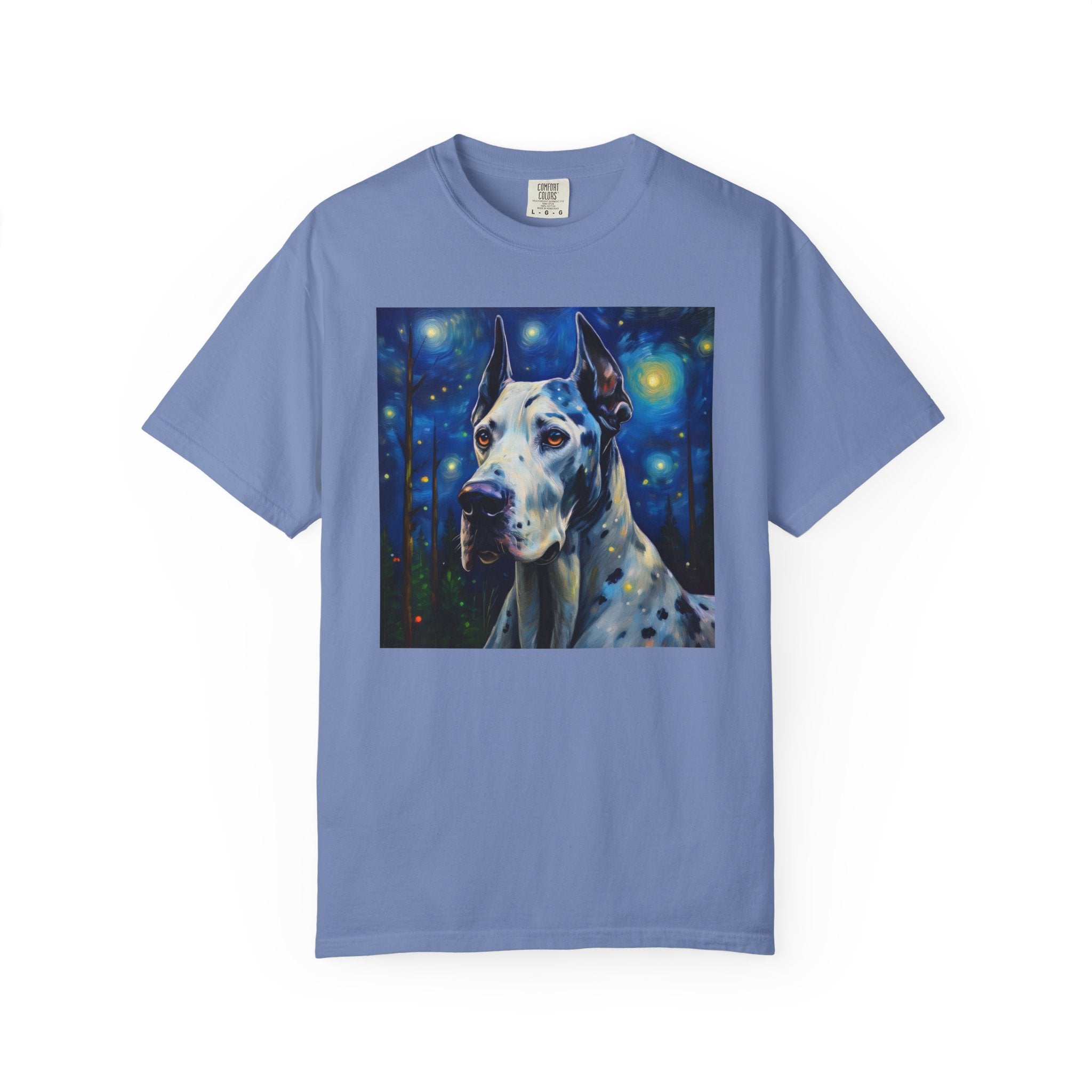 Great Dane Stary Night Unisex Garment-Dyed T-shirt