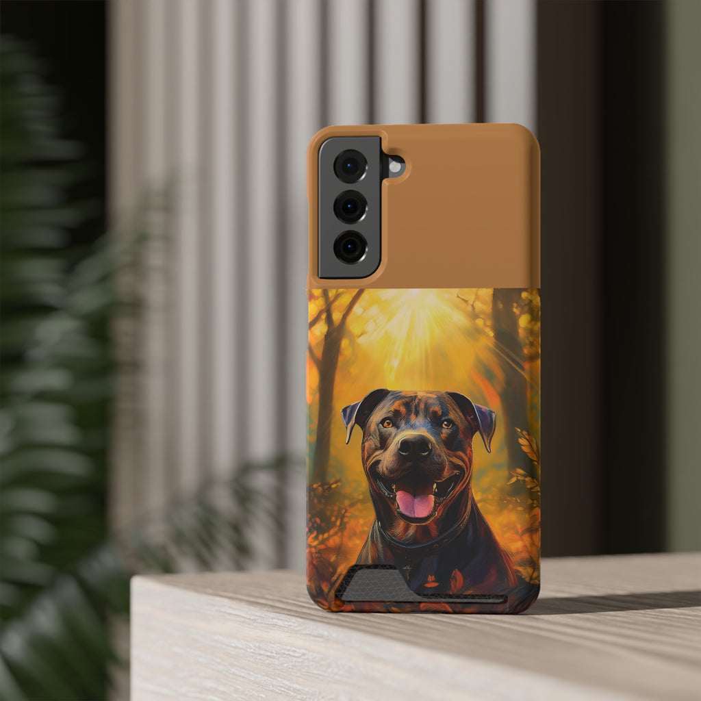 Pitbull Autumn Phone Case with Card Holder