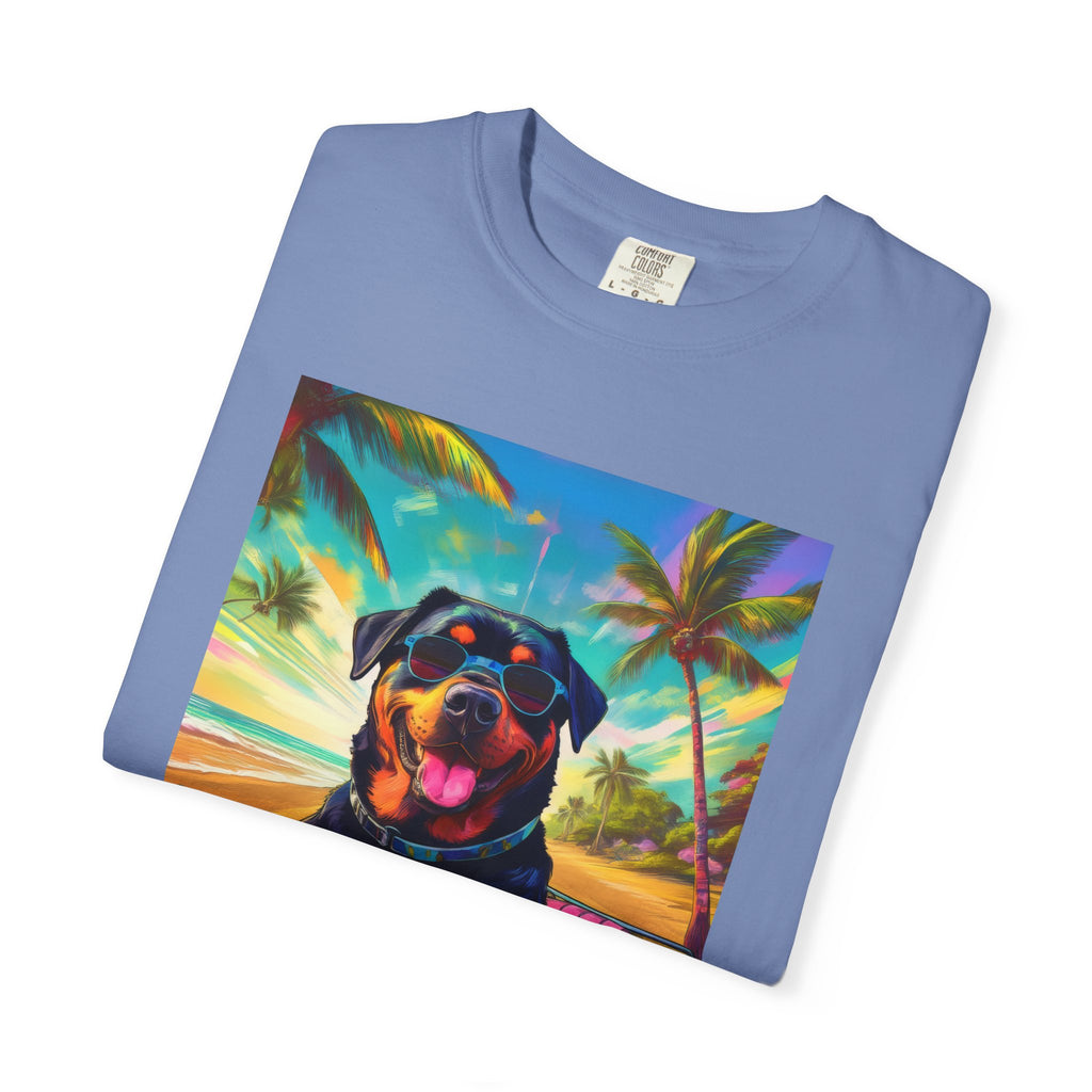Rottweiler Beach Drive Unisex Garment-Dyed T-shirt