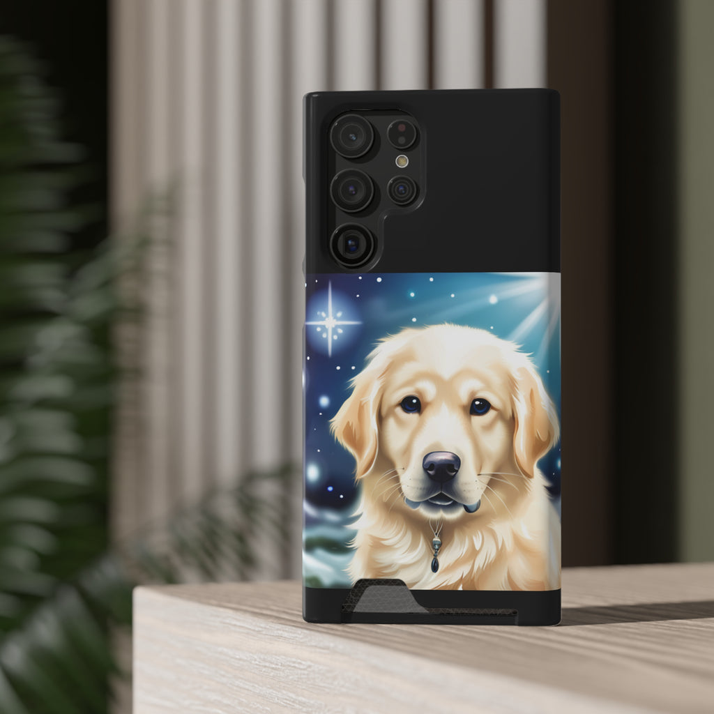 Golden Retriever Stary Night Phone Case with Card Holder