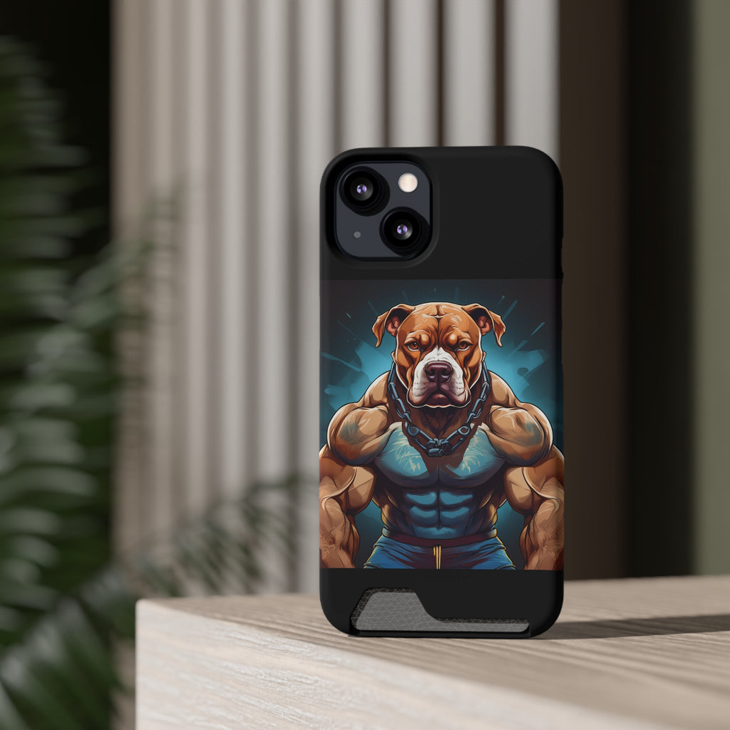 Pitbull Body Builder Phone Case with Card Holder