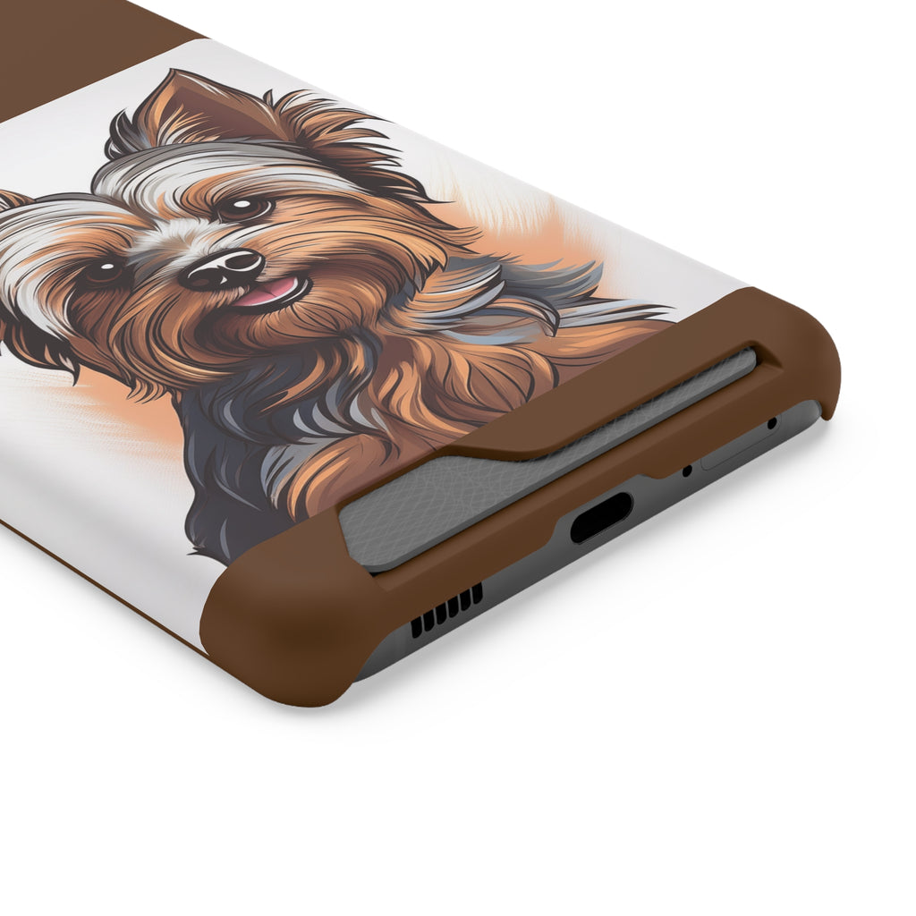 Yorkie Phone Case with Card Holder