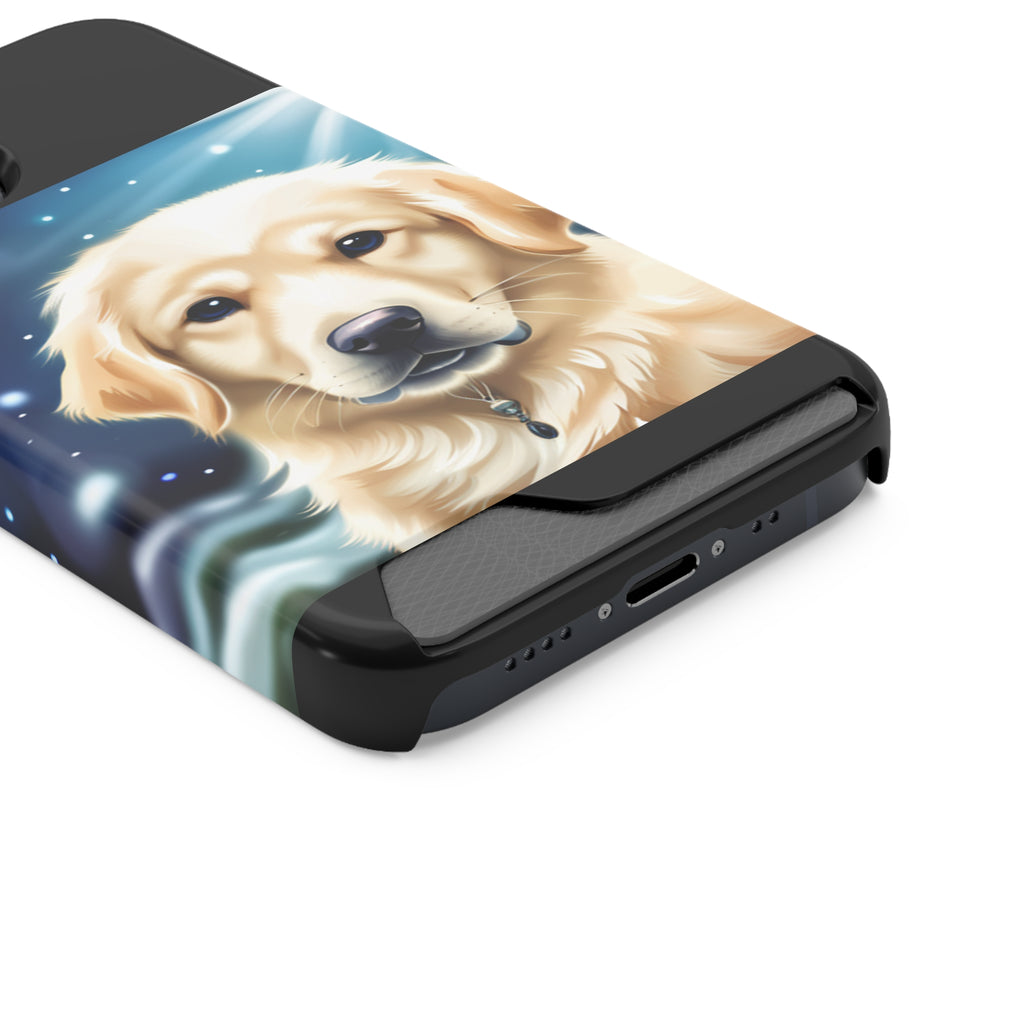 Golden Retriever Stary Night Phone Case with Card Holder