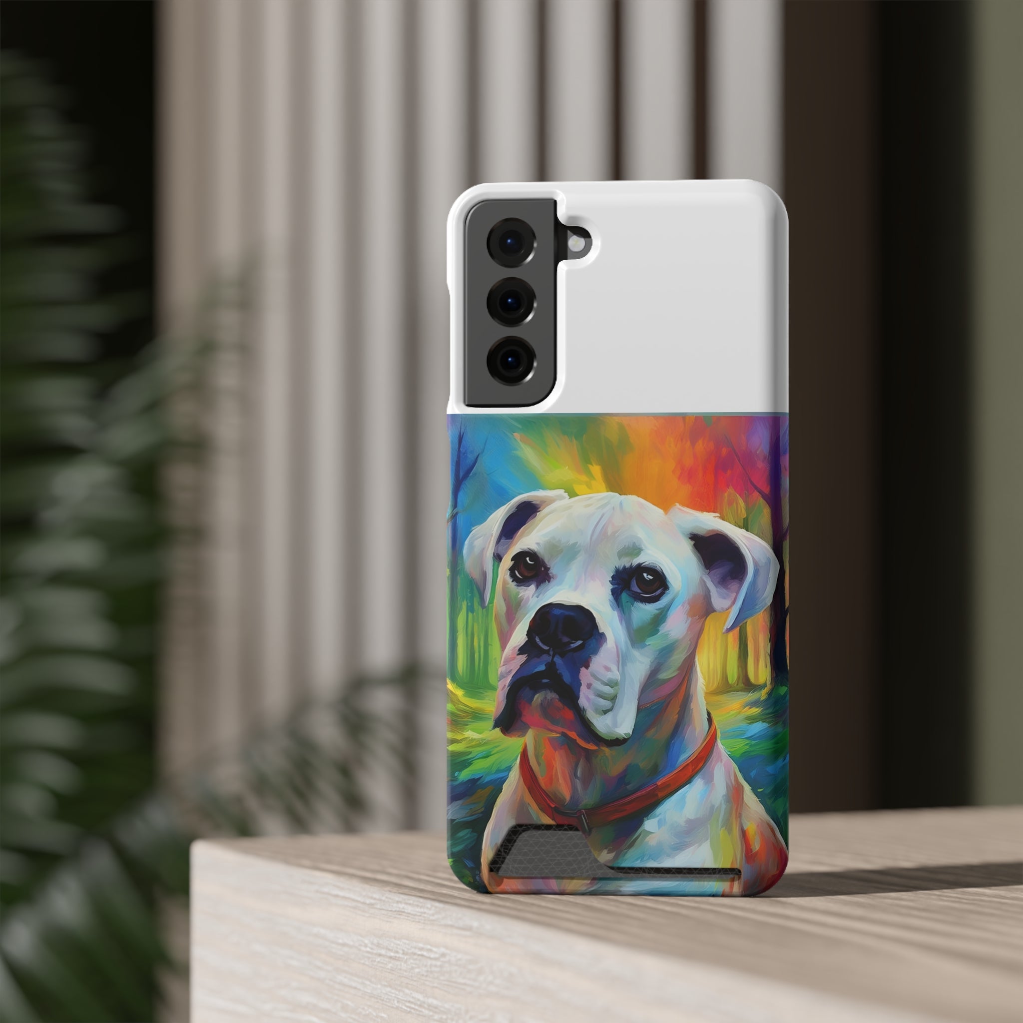 Boxer Rainbow Sky Phone Case with Card Holder