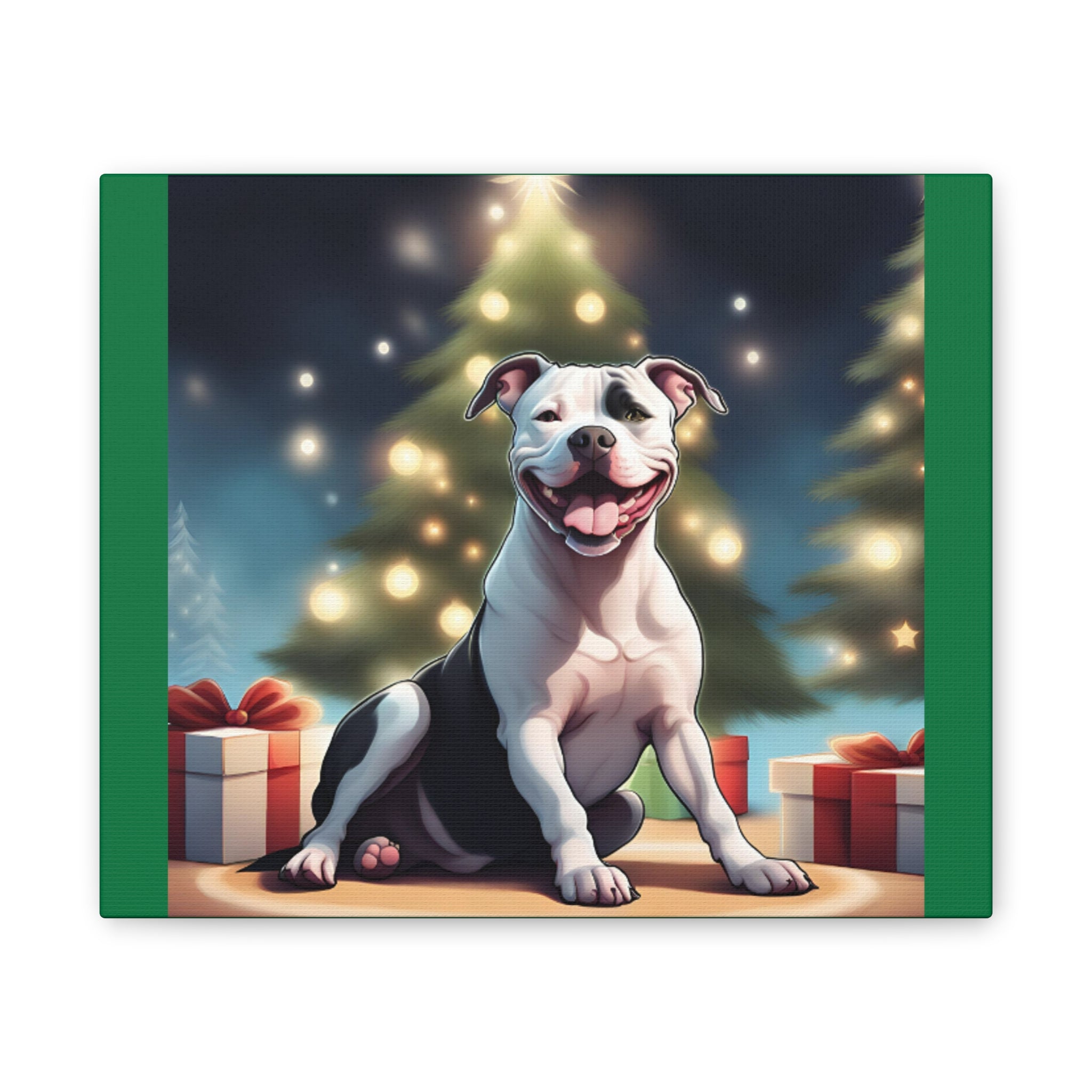 Pit Bull Holiday Canvas Stretched, 0.75"