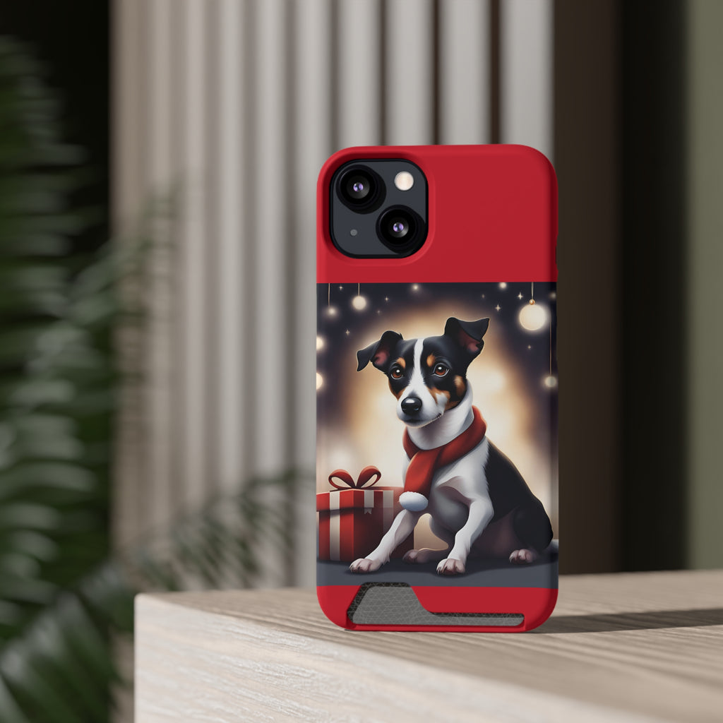 Jack Russel Holiday Phone Case with Card Holder