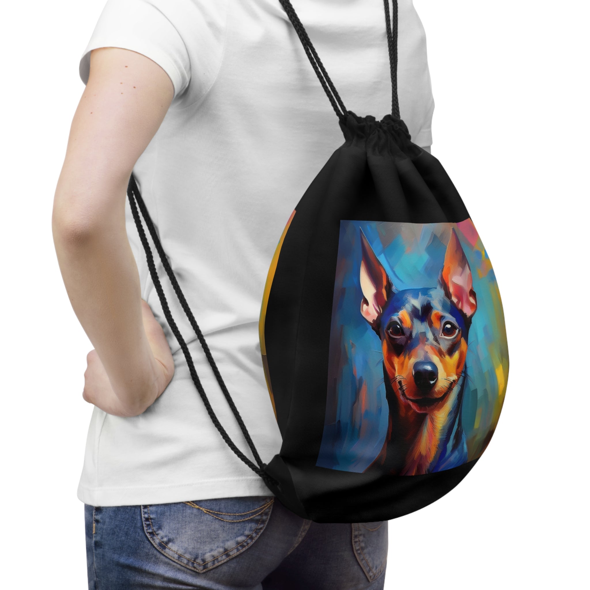 Miniature Pinscher Drawstring Bag