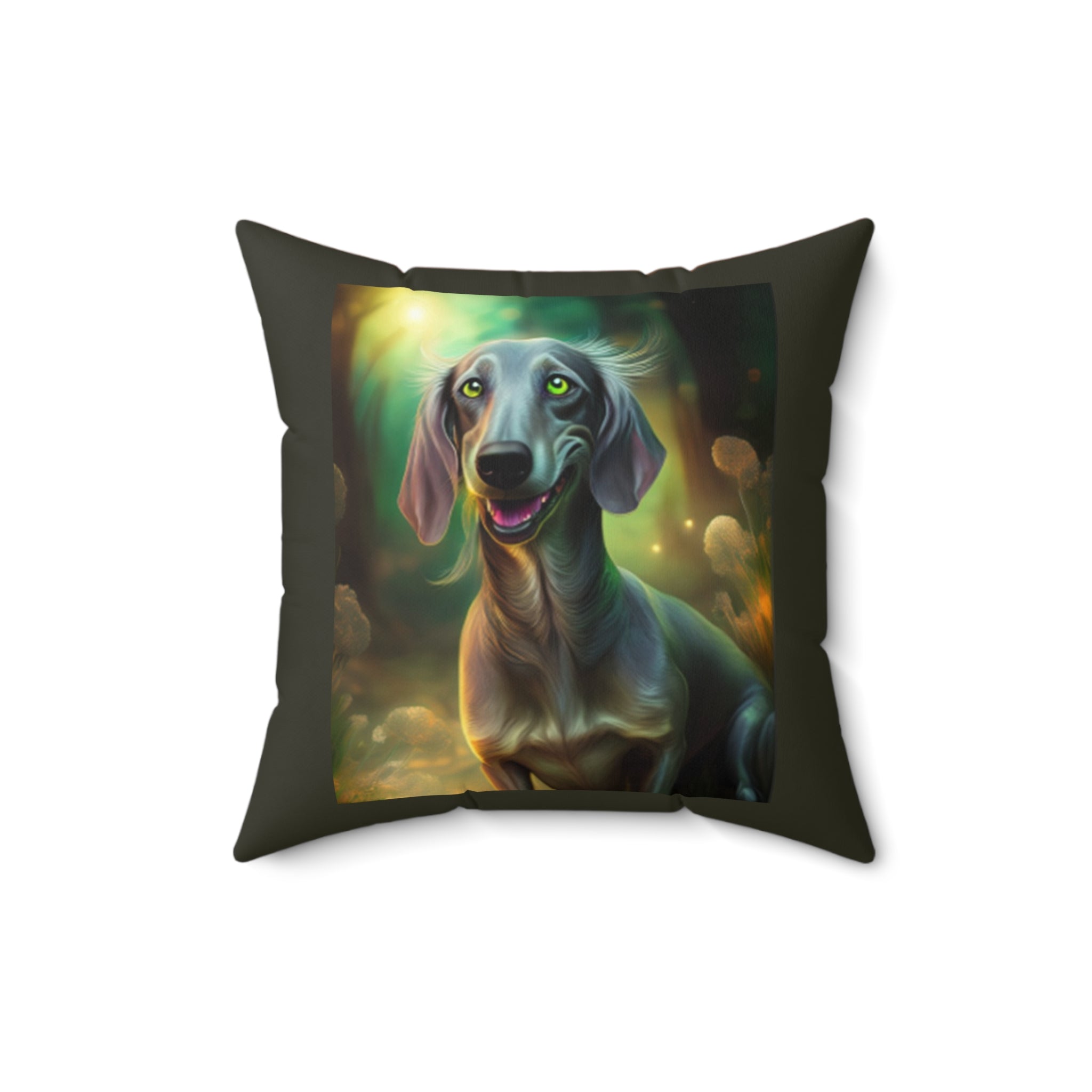 Silver Grey Dachshund Square Pillow