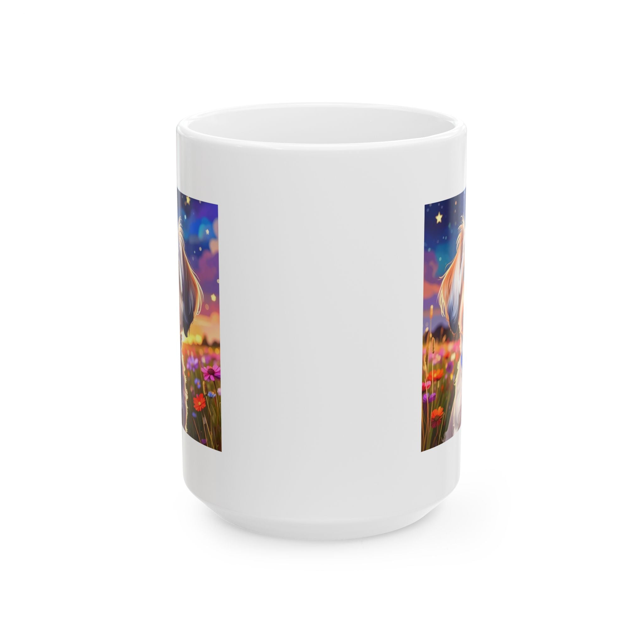 Yorkie Stary Night Ceramic Mug, (11oz, 15oz)